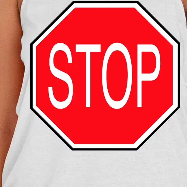 Stop Sign Women's Knotted Racerback Tank