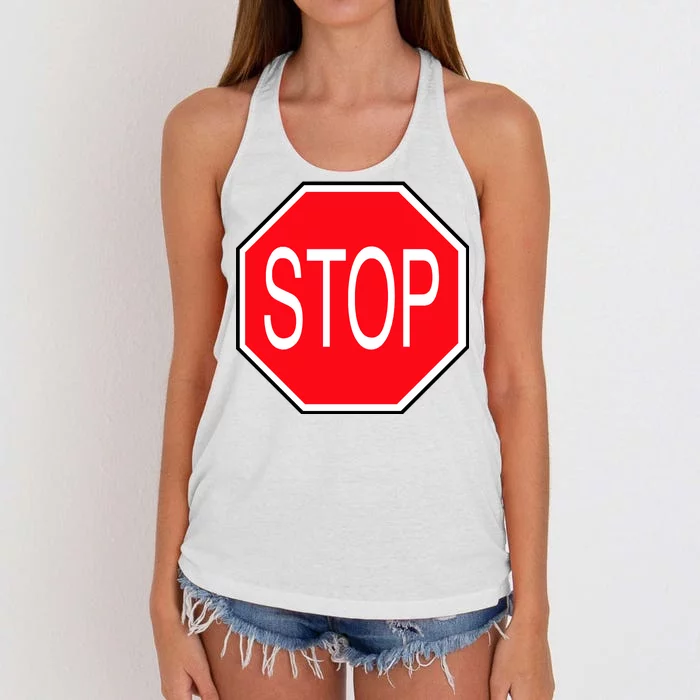 Stop Sign Women's Knotted Racerback Tank