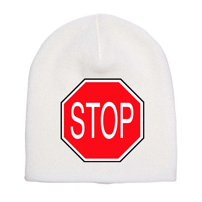 Stop Sign Short Acrylic Beanie