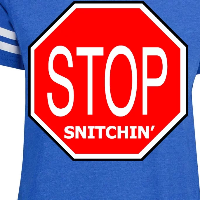 STOP Snitching Snitchin' Enza Ladies Jersey Football T-Shirt