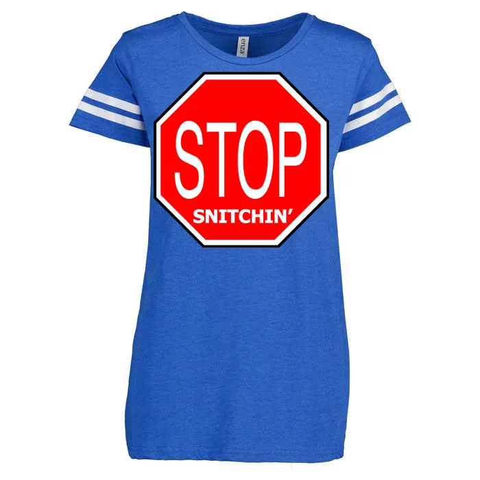 STOP Snitching Snitchin' Enza Ladies Jersey Football T-Shirt