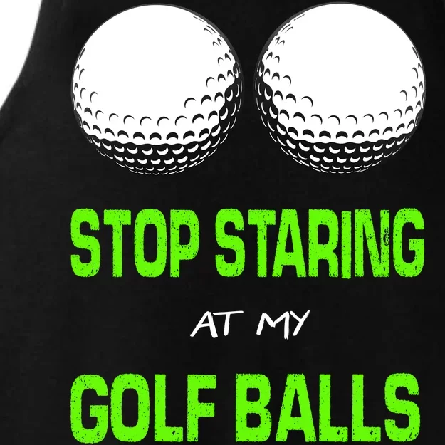 Stop Staring At My Golf Balls Ladies Tri-Blend Wicking Tank