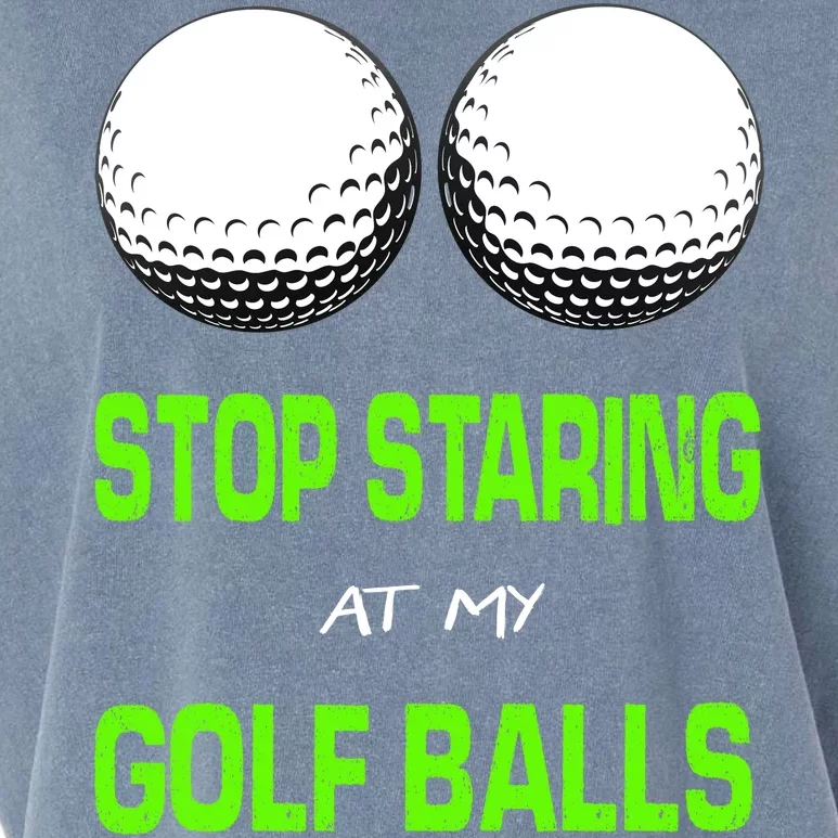 Stop Staring At My Golf Balls Garment-Dyed Women's Muscle Tee