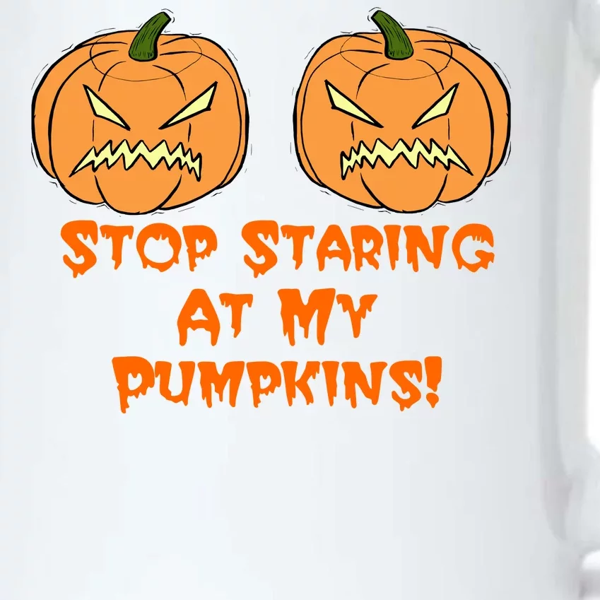 Stop Staring At My Pumpkins Halloween Costume Black Color Changing Mug