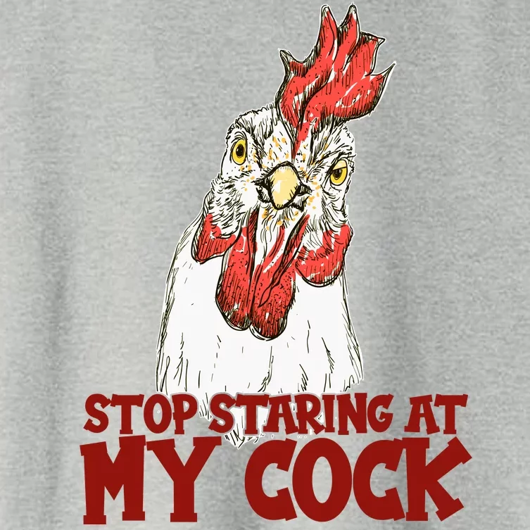 Stop Starring At My Cock Rooster Women's Crop Top Tee