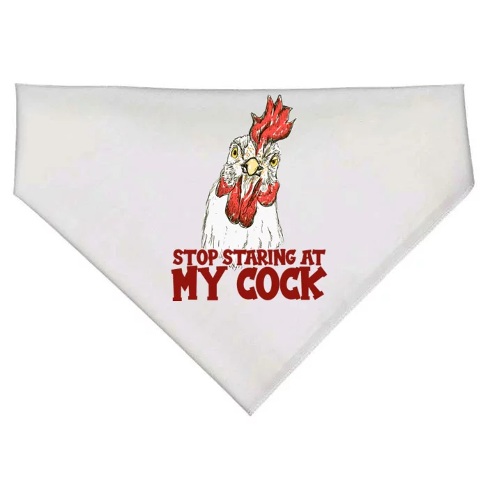 Stop Starring At My Cock Rooster USA-Made Doggie Bandana