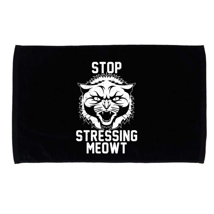 Stop Stressing Meowt Angry Cat Microfiber Hand Towel