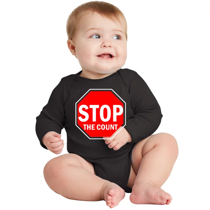 Stop The Count Baby Long Sleeve Bodysuit