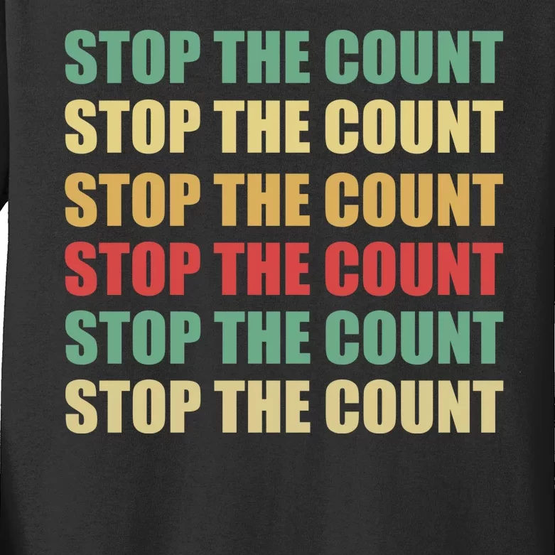 Stop The Count Word Mashup Kids Long Sleeve Shirt