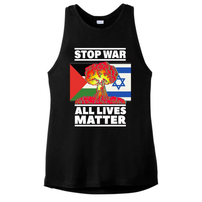 Stop War All Lives Matter Israel Palestine Ladies Tri-Blend Wicking Tank