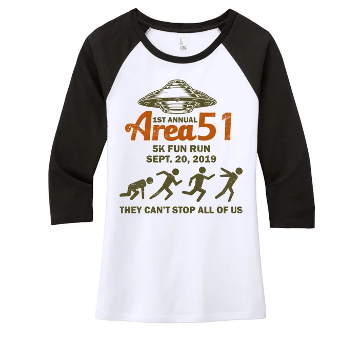 Storm Area 51 5K Fun Run Women's Tri-Blend 3/4-Sleeve Raglan Shirt