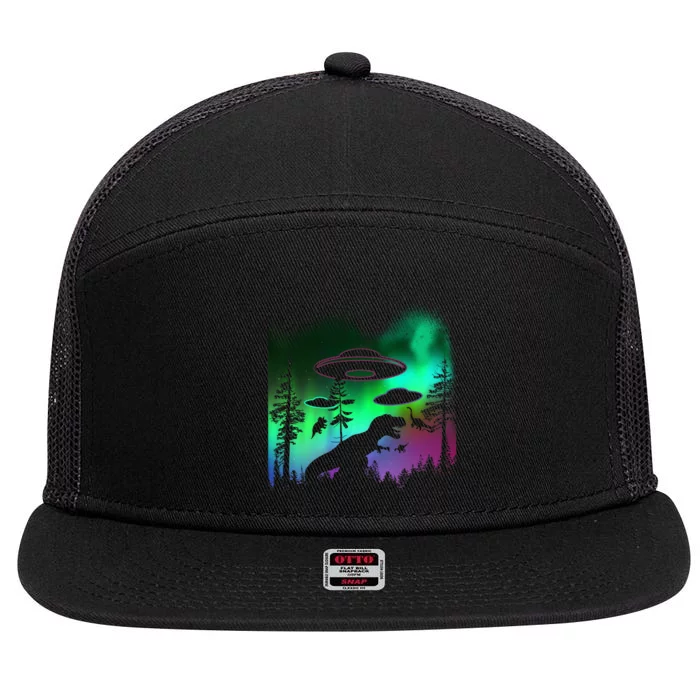 Storm Area 51 Alien Dinosaur UFO 7 Panel Mesh Trucker Snapback Hat