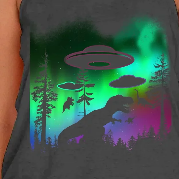 Storm Area 51 Alien Dinosaur UFO Women's Knotted Racerback Tank