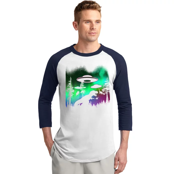 Storm Area 51 Alien Dinosaur UFO Baseball Sleeve Shirt