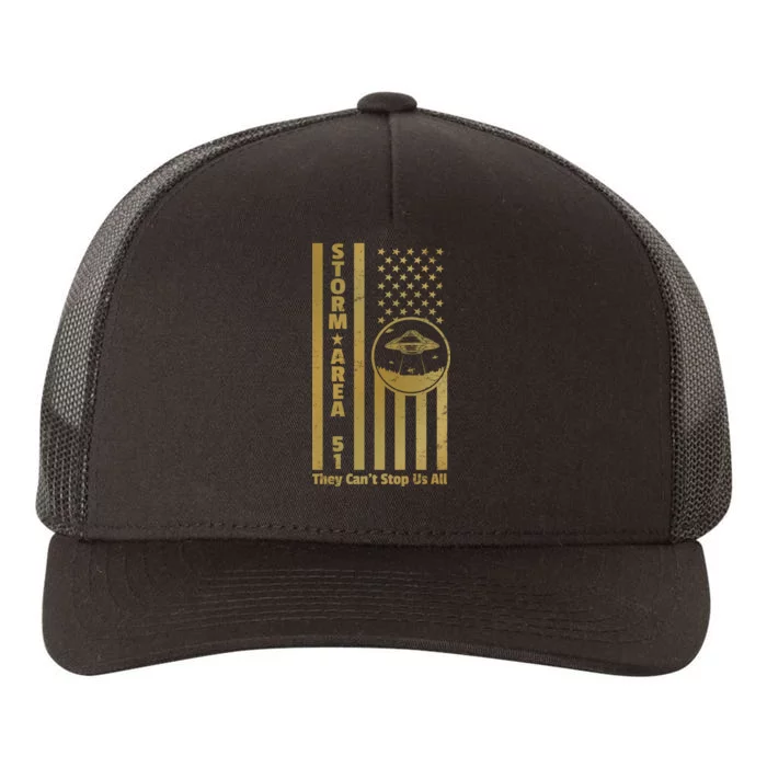 Storm Area 51 Golden Flag Yupoong Adult 5-Panel Trucker Hat