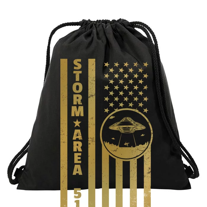 Storm Area 51 Golden Flag Drawstring Bag