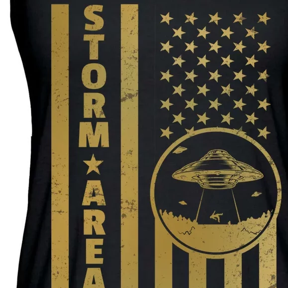 Storm Area 51 Golden Flag Ladies Essential Flowy Tank