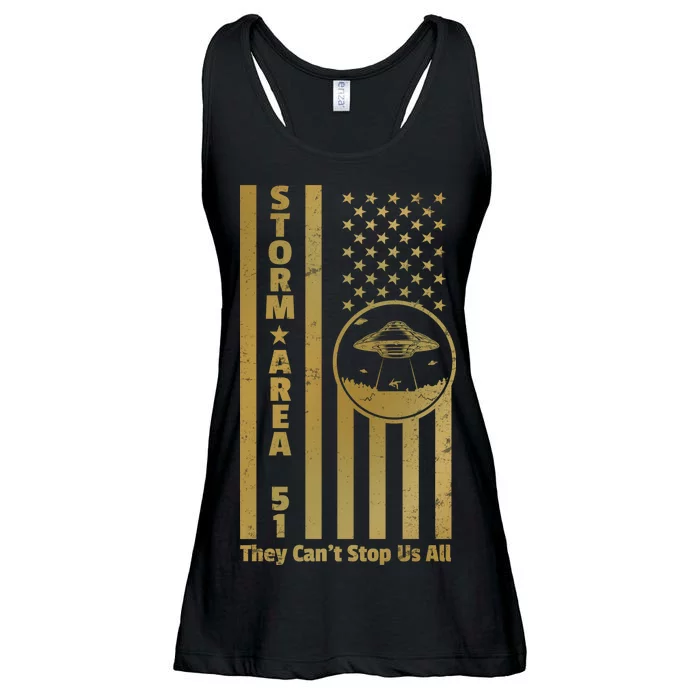 Storm Area 51 Golden Flag Ladies Essential Flowy Tank