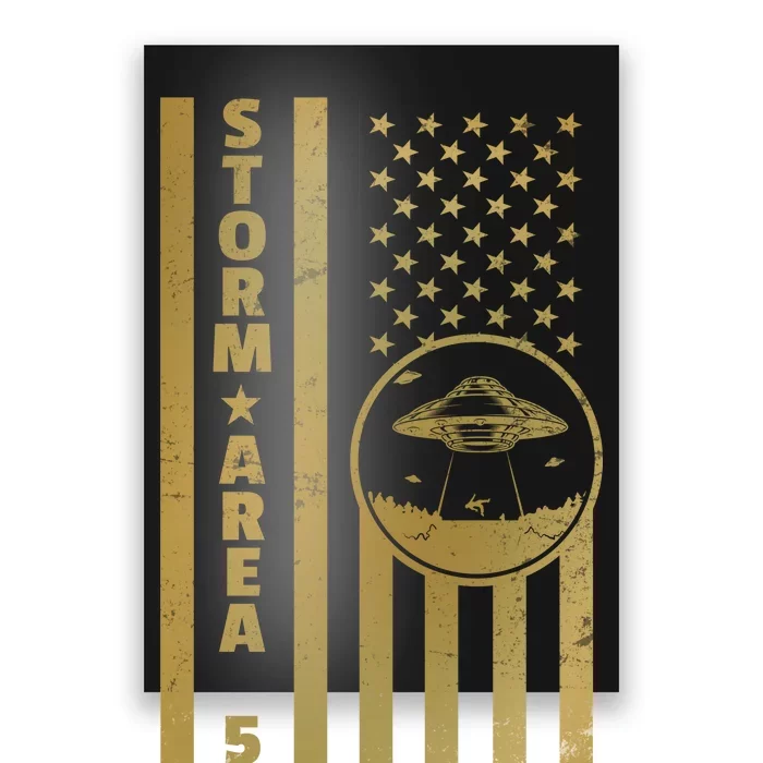 Storm Area 51 Golden Flag Poster