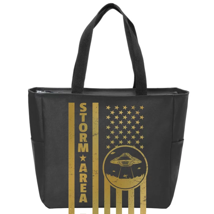 Storm Area 51 Golden Flag Zip Tote Bag