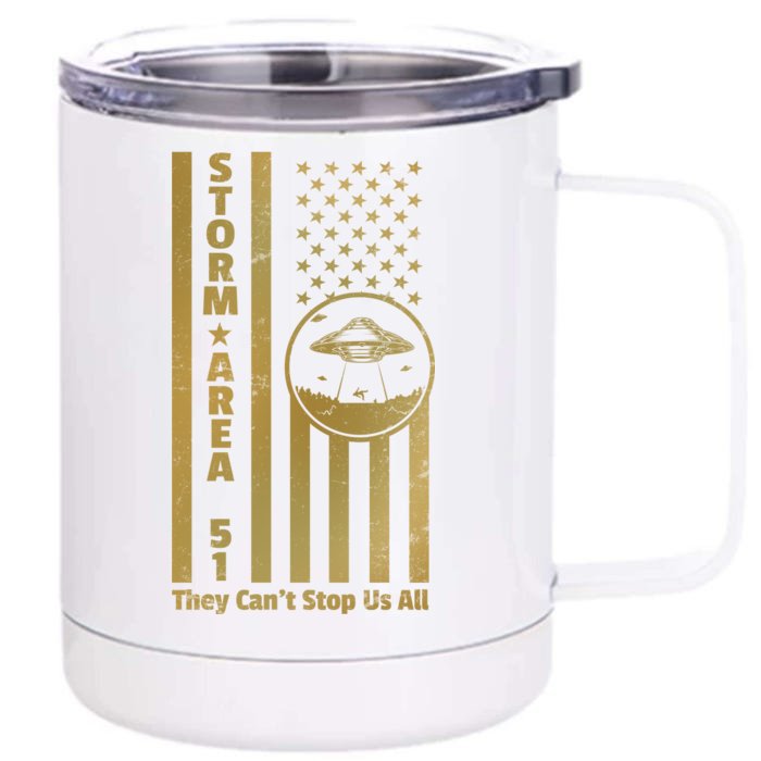 Storm Area 51 Golden Flag Front & Back 12oz Stainless Steel Tumbler Cup