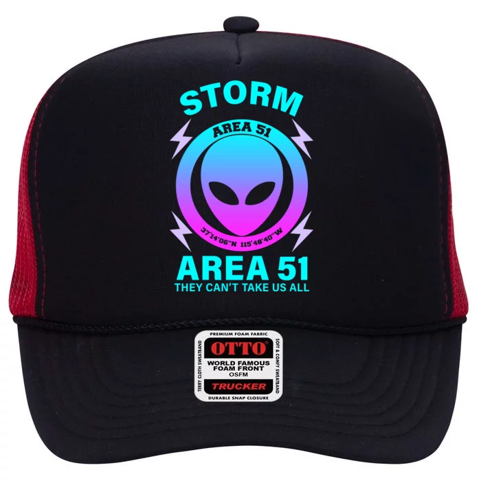 Storm Area 51 They Can't Stop Us All High Crown Mesh Trucker Hat