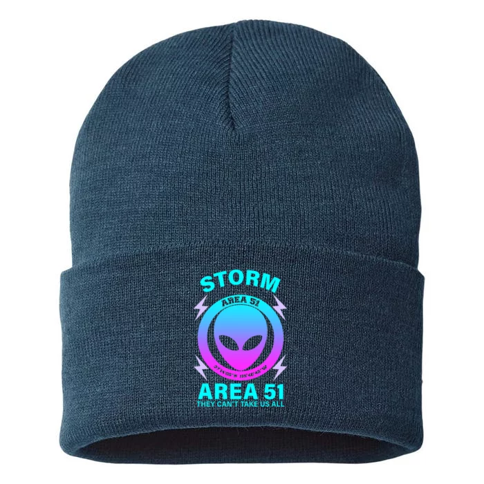 Storm Area 51 They Can't Stop Us All Sustainable Knit Beanie