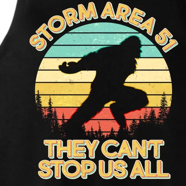 Storm Area 51 They Can't Stop Us All Bigfoot Ladies Tri-Blend Wicking Tank