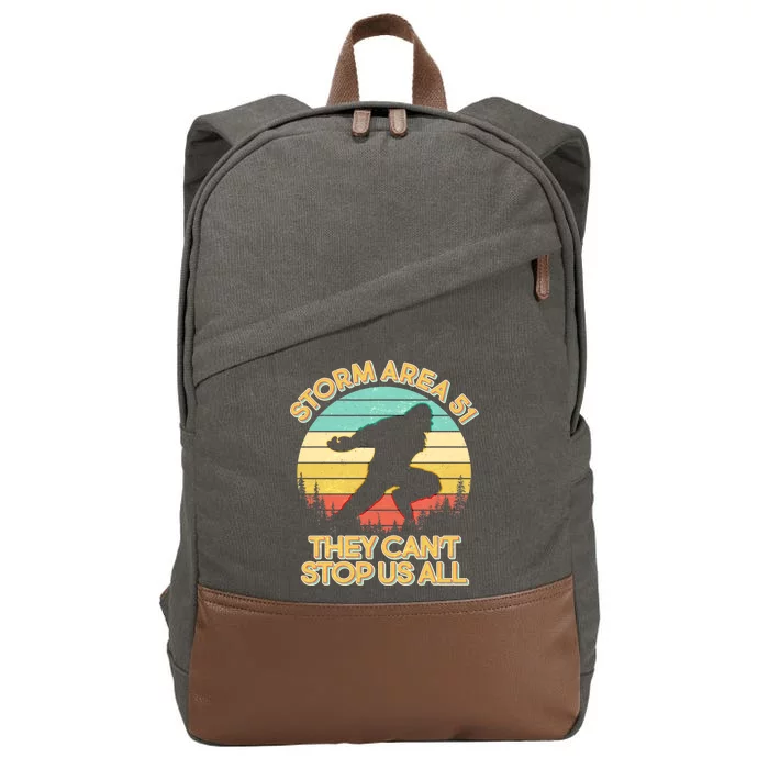 Storm Area 51 They Can't Stop Us All Bigfoot Cotton Canvas Backpack