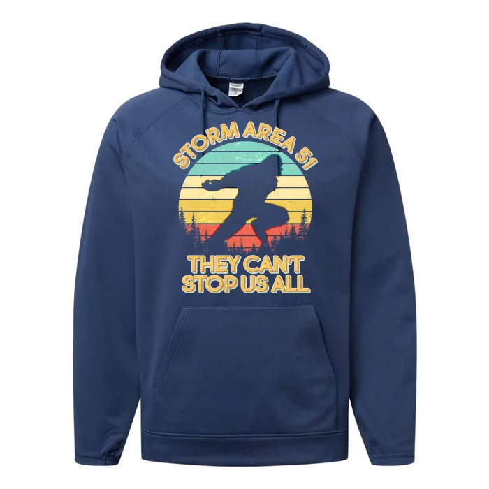 Storm Area 51 They Can't Stop Us All Bigfoot Performance Fleece Hoodie