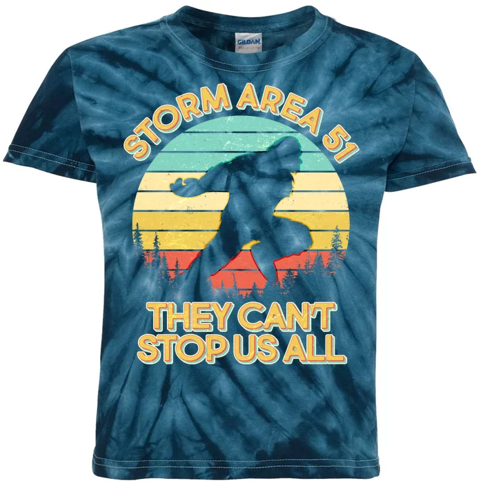 Storm Area 51 They Can't Stop Us All Bigfoot Kids Tie-Dye T-Shirt