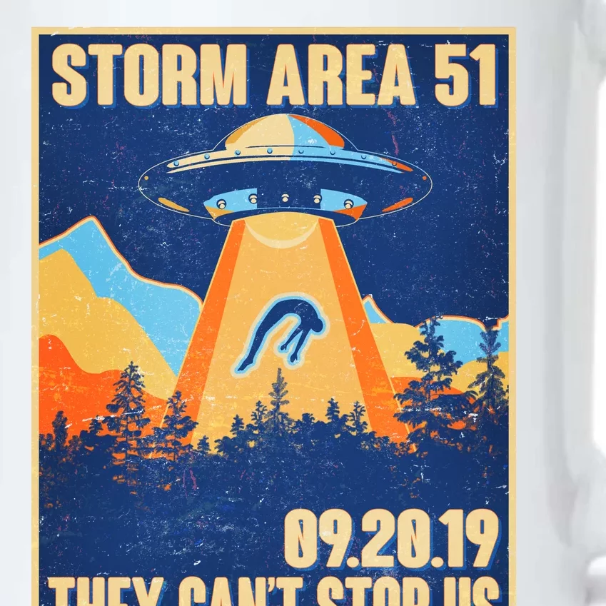 Storm Area 51 Travel Poster They Can't Stop Us Black Color Changing Mug