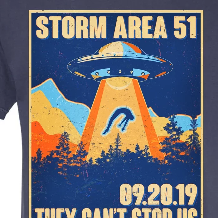 Storm Area 51 Travel Poster They Can't Stop Us Garment-Dyed Heavyweight T-Shirt