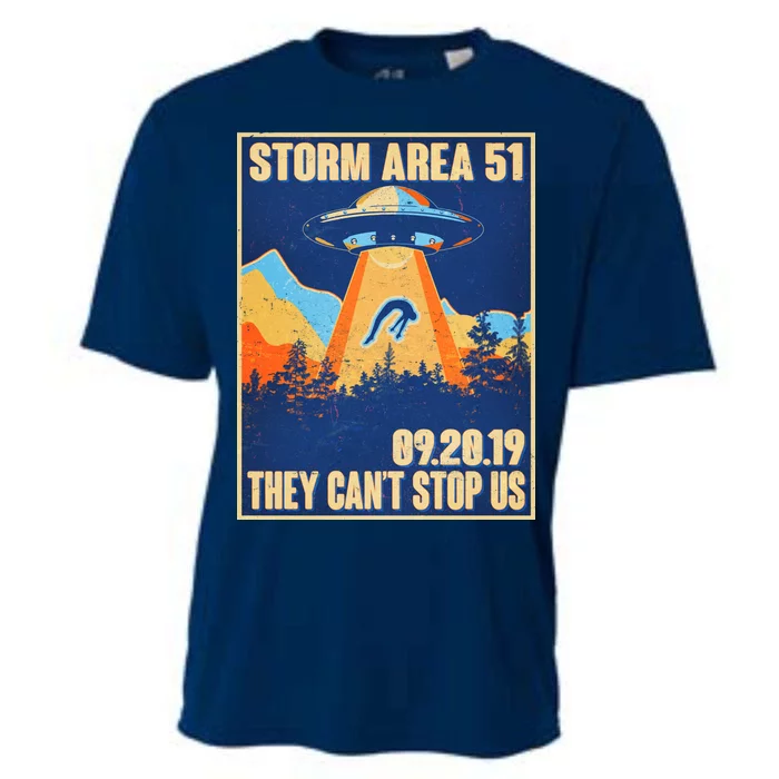 Storm Area 51 Travel Poster They Can't Stop Us Cooling Performance Crew T-Shirt