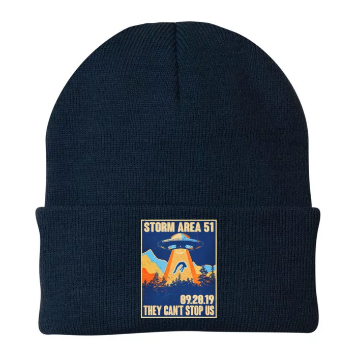 Storm Area 51 Travel Poster They Can't Stop Us Knit Cap Winter Beanie