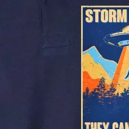 Storm Area 51 Travel Poster They Can't Stop Us Softstyle Adult Sport Polo