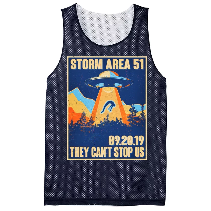 Storm Area 51 Travel Poster They Can't Stop Us Mesh Reversible Basketball Jersey Tank