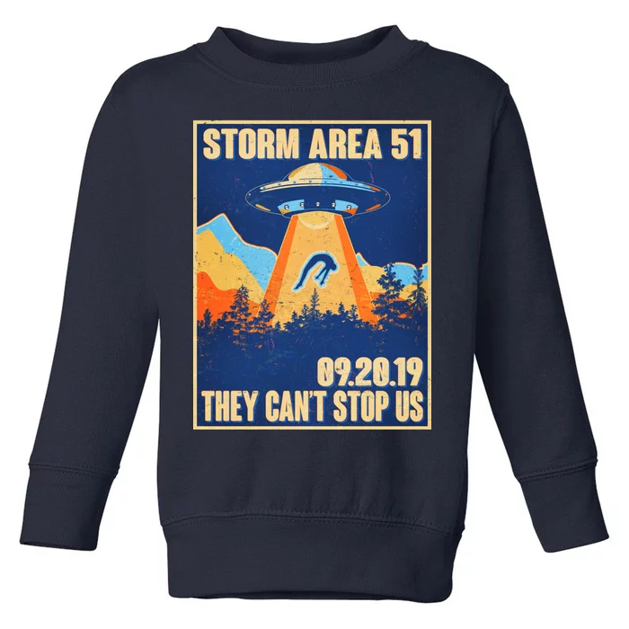 Storm Area 51 Travel Poster They Can't Stop Us Toddler Sweatshirt