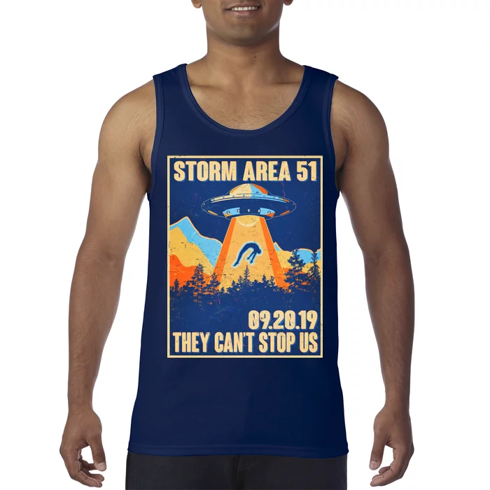 Storm Area 51 Travel Poster They Can't Stop Us Tank Top