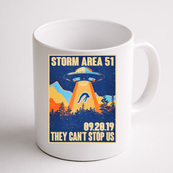 Storm Area 51 Travel Poster They Can't Stop Us Front & Back Coffee Mug