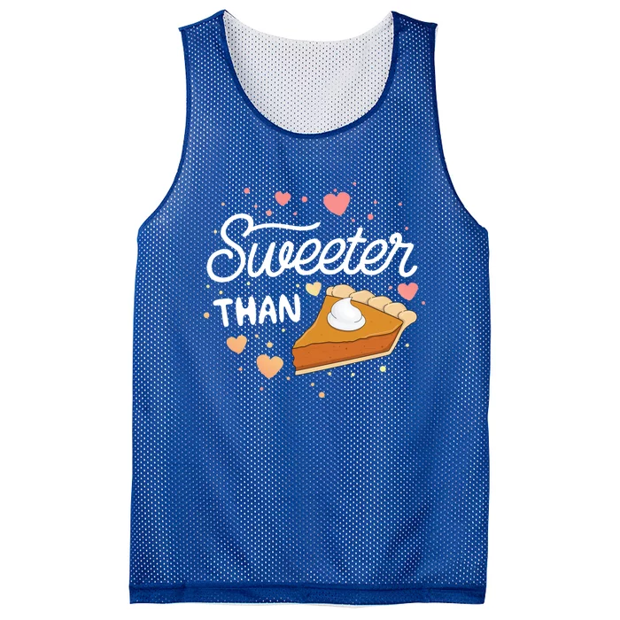 Sweeter Than Pumpkin Pie Halloween Gift Thanksgiving Cute Gift Mesh Reversible Basketball Jersey Tank