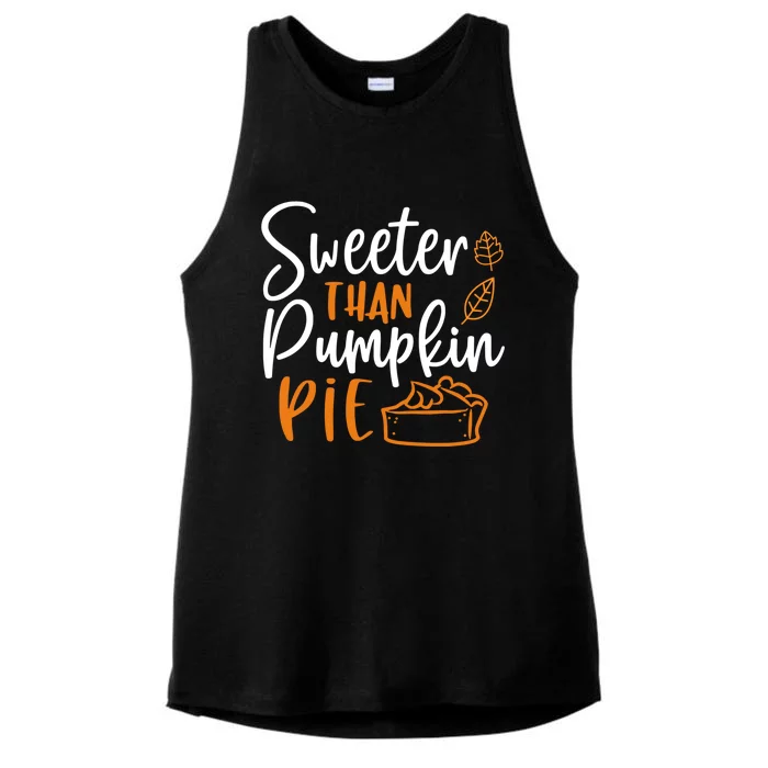 Sweeter Than Pumpkin Pie Cute Gift Cute Thanksgiving Fall Lovers Gift Ladies Tri-Blend Wicking Tank