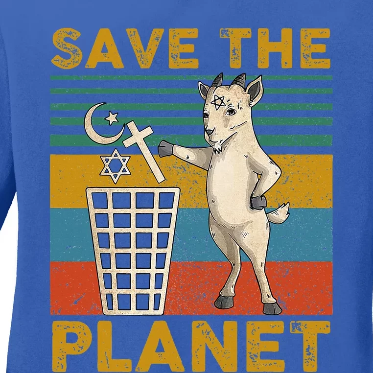 Save The Planet Ladies Long Sleeve Shirt