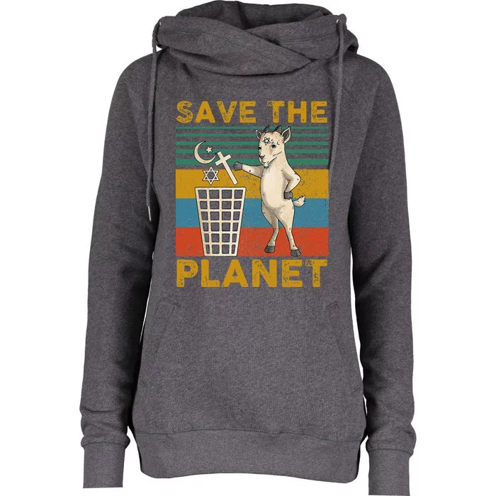 Save The Planet Womens Funnel Neck Pullover Hood