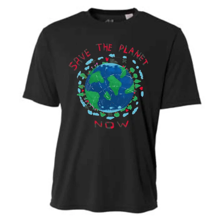 Save The Planet Earth Day Cute Drawing Gift Cooling Performance Crew T-Shirt