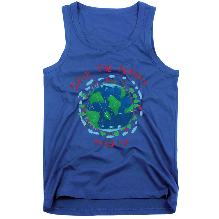 Save The Planet Earth Day Cute Drawing Gift Tank Top