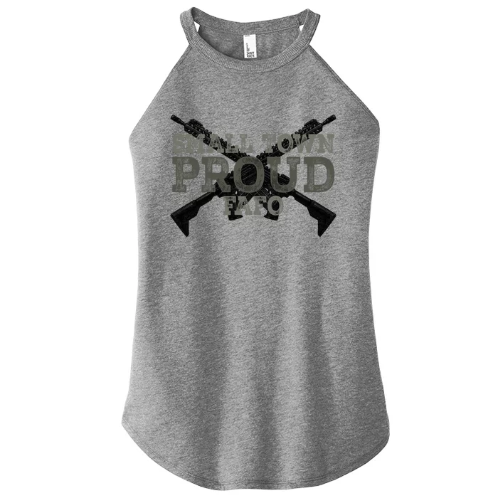 Small Town Proud FAFO Vintage Women’s Perfect Tri Rocker Tank