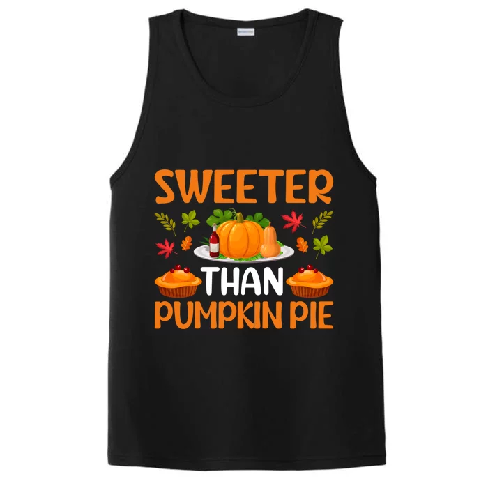 Sweeter Than Pumpkin Pie Turkey Family Matching Thanksgiving Gift Performance Tank