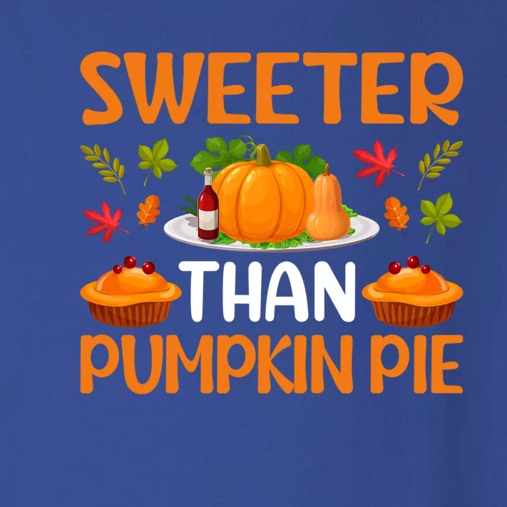 Sweeter Than Pumpkin Pie Turkey Family Matching Thanksgiving Gift Toddler Long Sleeve Shirt