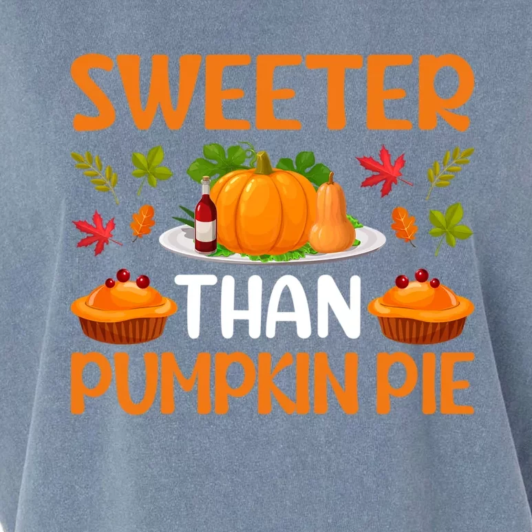 Sweeter Than Pumpkin Pie Turkey Family Matching Thanksgiving Gift Garment-Dyed Women's Muscle Tee